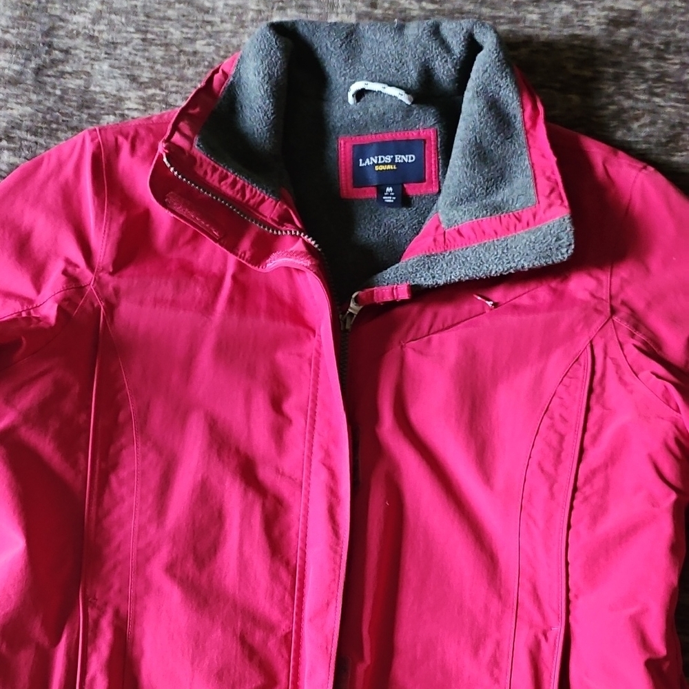 Lands' End Fuchsia Jacket with Charcoal Lining